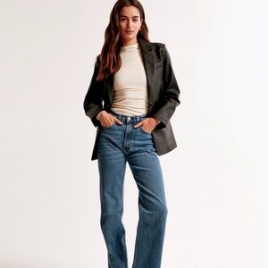 Abercrombie & Fitch Vegan Leather Blazer